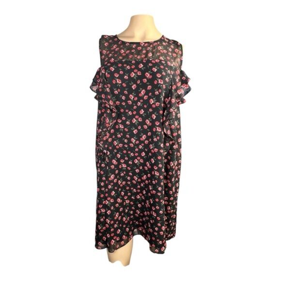 BCBG Generation Floral Cold Shoulder Dress – Size Large - Picture 1 of 6